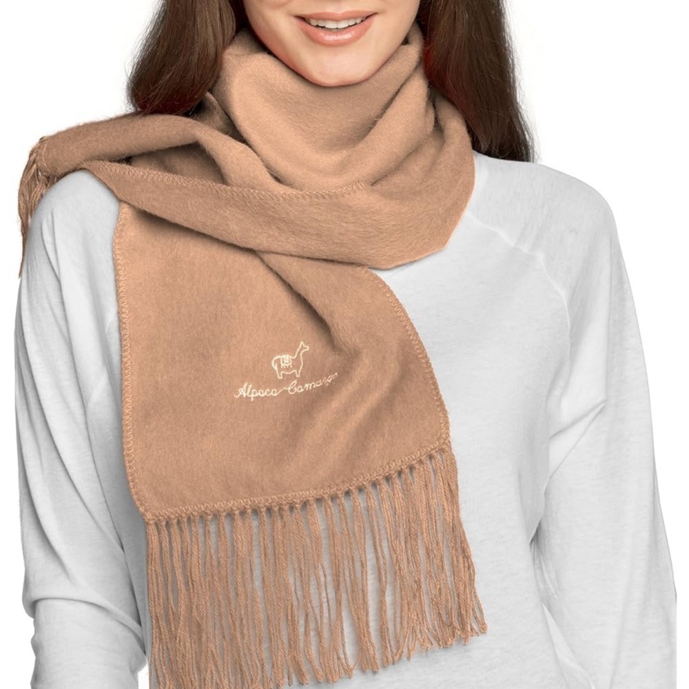 Alpaca Camargo Alpaca Scarf  Brown Long 74 inch long approx